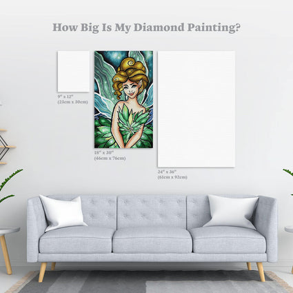 Diamond Painting The Tinker Fairy 18" x 30" (46cm x 76cm) / Round with 51 Colors including 4 ABs / 44,173