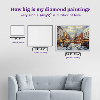 Diamond Painting The Warmth of Small Town Living 34.3" x 25.6" (87cm x 65cm) / Square With 56 Colors Including 5 ABs / 91,089
