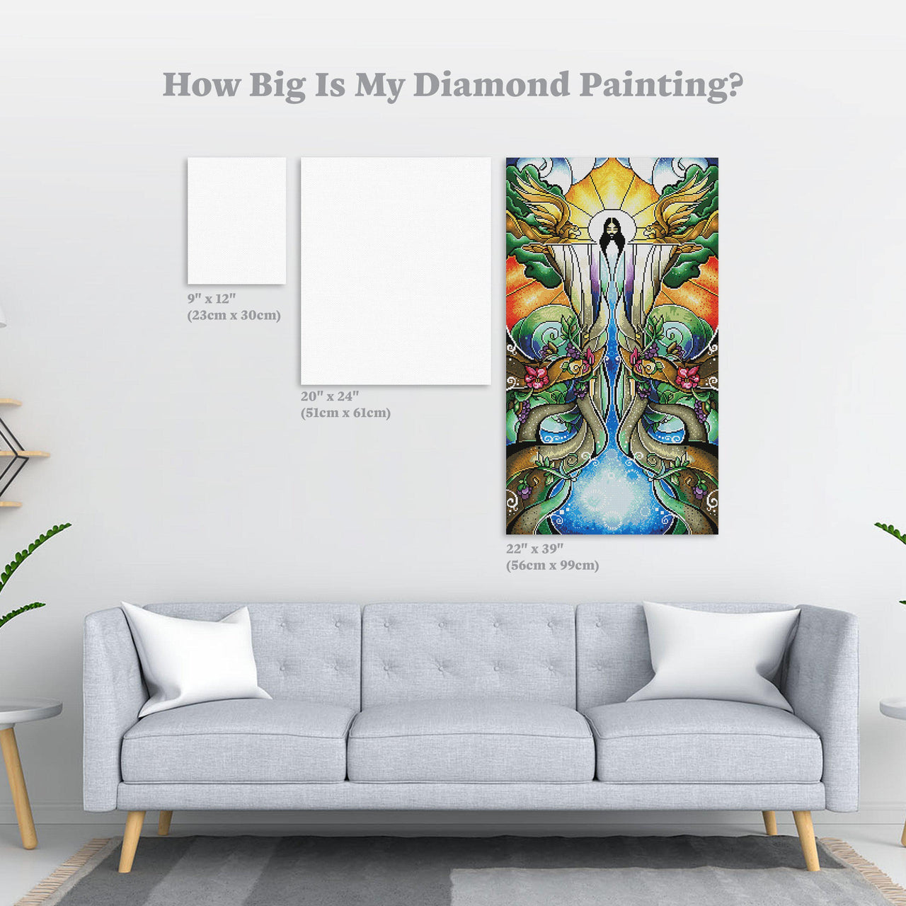 Diamond Painting The Wells of Salvation 22" x 39″ (56cm x 99cm) / Round with 50 Colors Including 2 ABs
