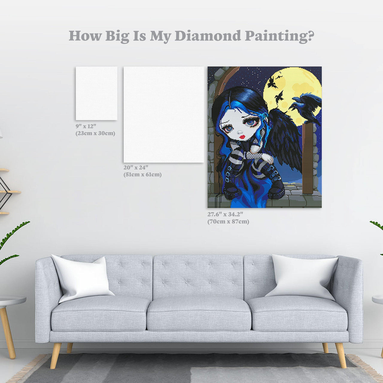 Diamond Painting The Whispered Word Lenore 27.6" x 34.2″ (70cm x 87cm) / Square with 35 Colors including 2 ABs