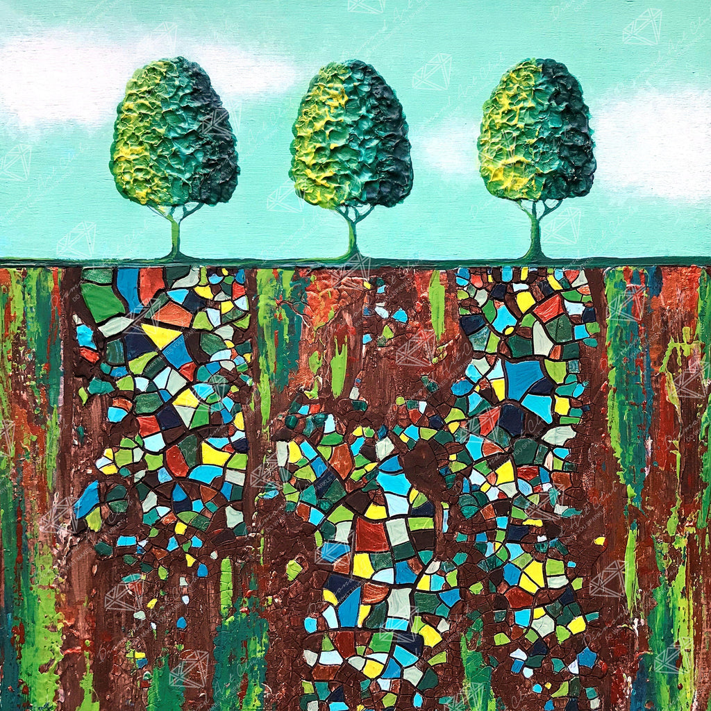 Tiny Treescape — Round 18 Colors Including 1 AB 6.7″ x 6.7″ 3600