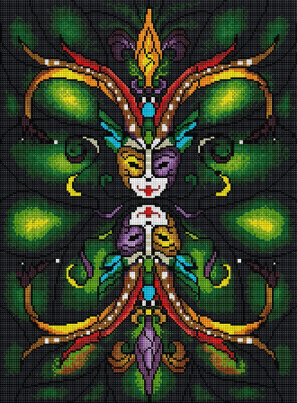 Diamond Painting Topsy Turvy 16.5" x 22.4" (42cm x 57cm) / Square With 24 Colors / 30,341