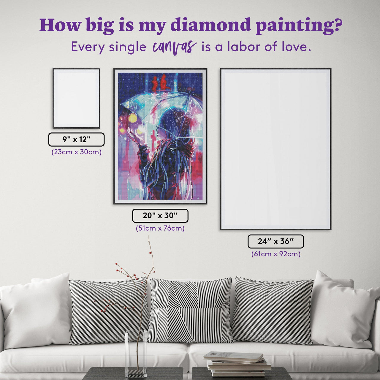 Diamond Painting Transparent 20" x 30″ (51cm x 76cm) / Round with 50 Colors including 3 ABs / 49,231