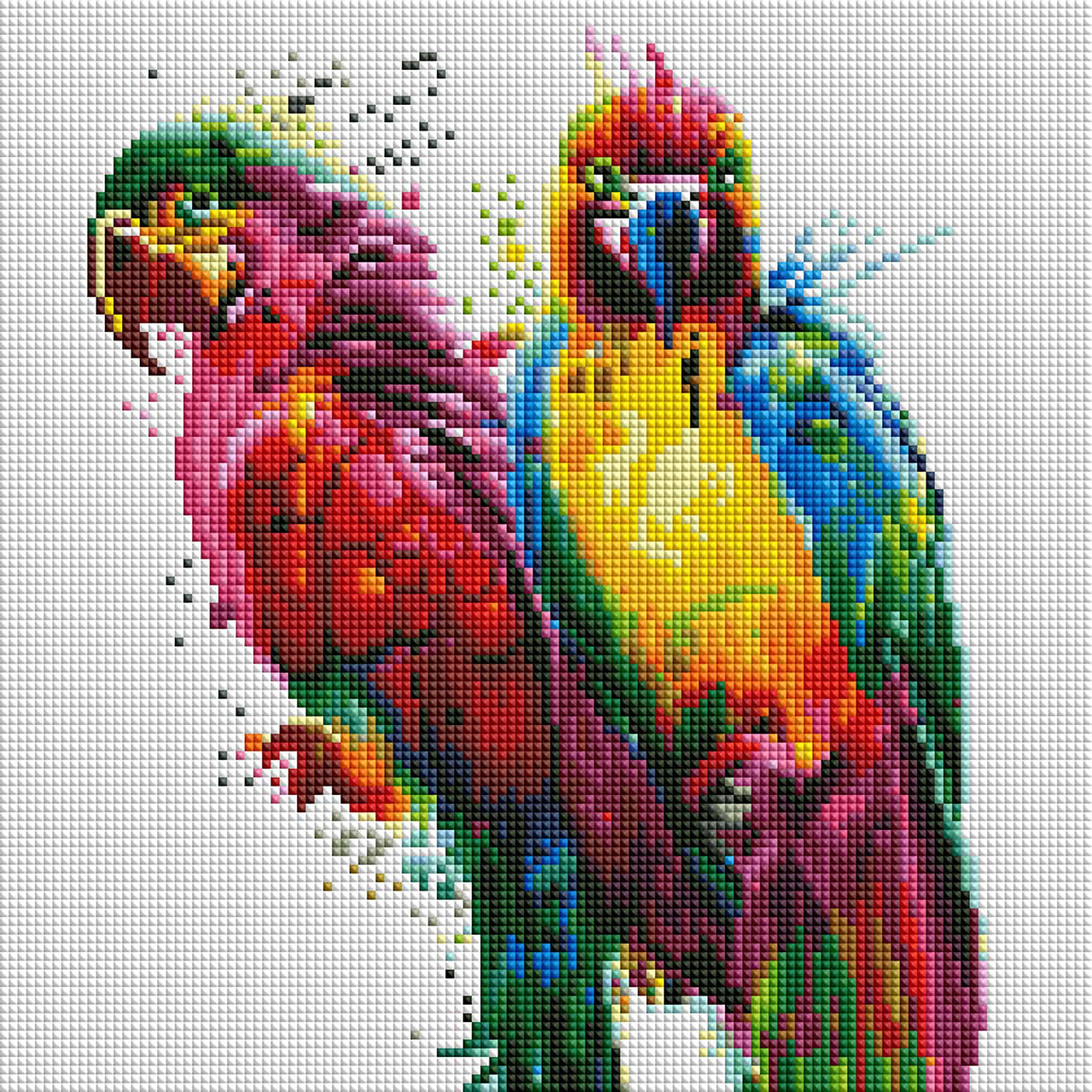 Diamond Painting Tropical Birds 12.6″ x 12.6″ (32cm x 32cm) / Square With 36 Colors including 3 ABs / 15,627