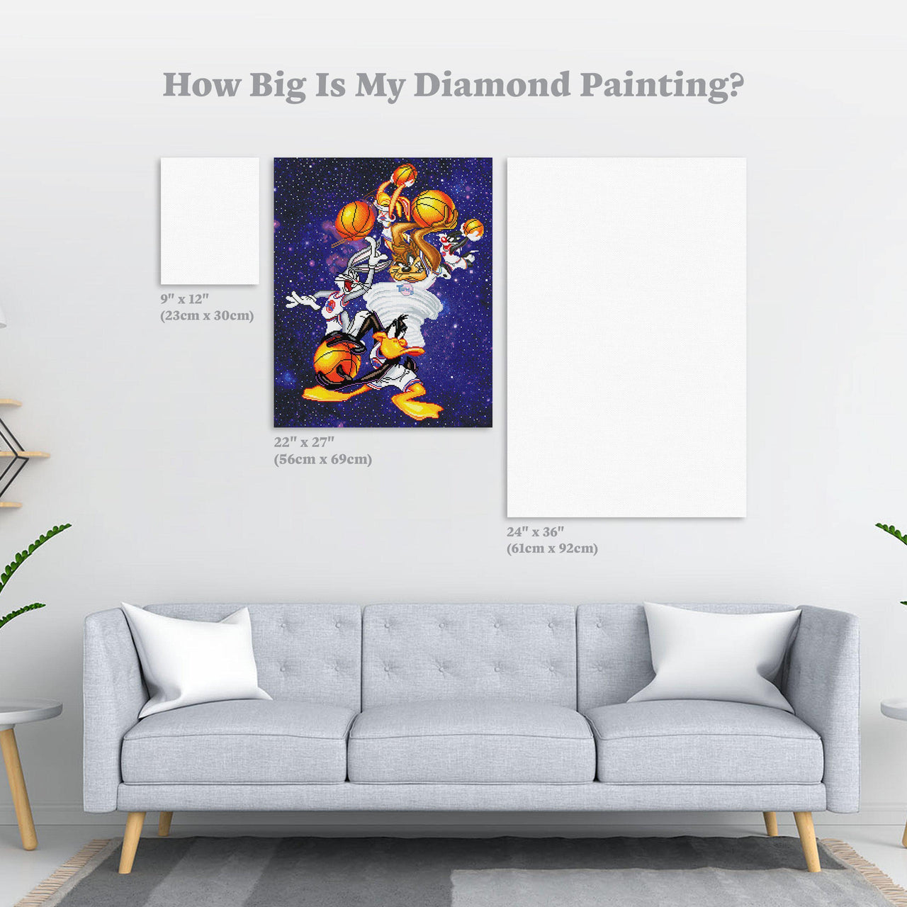 Diamond Painting Tune Squad Galaxy Go! 22" x 27″ (56cm x 69cm) / Square With 51 Colors Including 4 ABs / 60,333