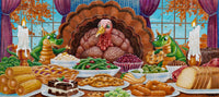 Diamond Painting Turkey for Thanksgiving 49" x 22" (125cm x 56cm) / Square with 63 Colors including 4 ABs / 112,448