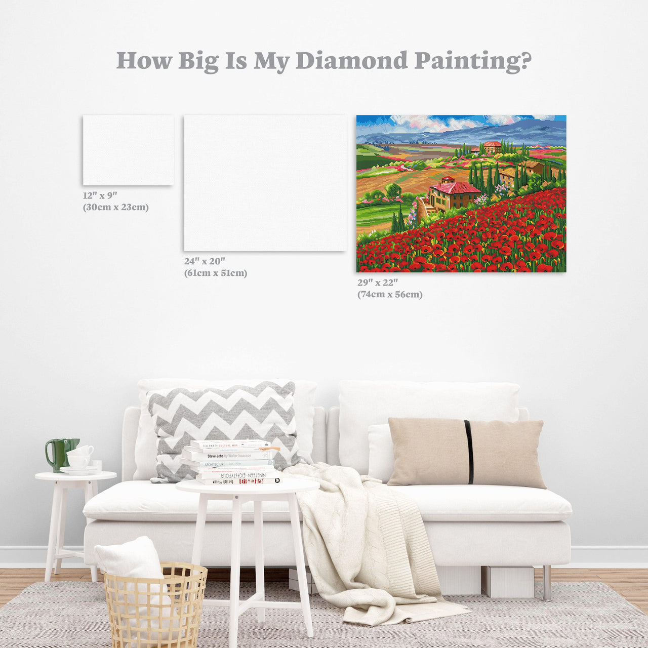 Diamond Painting Tuscany Villa 29" x 22″ (74cm x 56cm) / Round with 49 Colors including 2 ABs / 51,677
