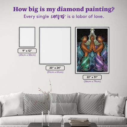 Diamond Painting Twinzies 22" x 31" (56cm x 79cm) / Square with 50 Colors including 4 ABs / 68,952