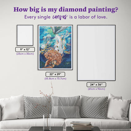 Diamond Painting Under The Sea 22" x 29" (55.8cm x 73.7cm) / Round with 57 Colors including 4 ABs / 52,337