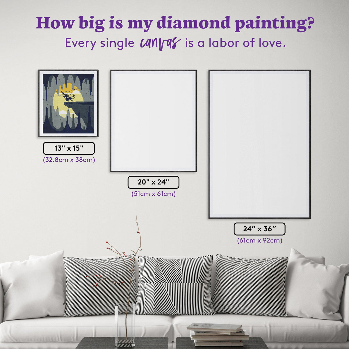 Diamond Painting Unicorn Lair 13" x 15" (32.8cm x 38cm) / Square With 11 Colors Including 1 ABs and 1 Iridescent Diamonds / 15,912