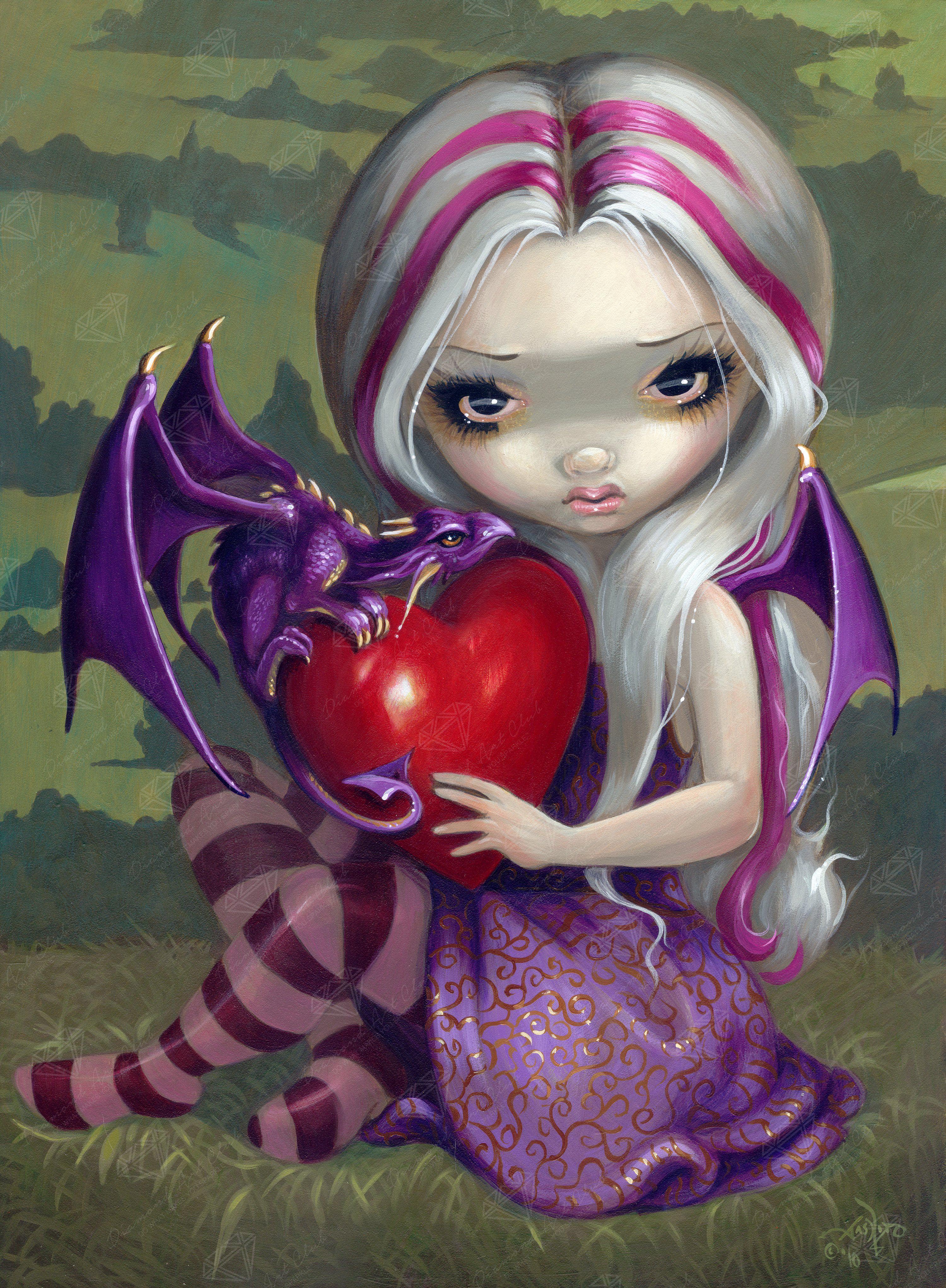 バレンタインデー限定 ハートドラゴン heart dragon  Valentine Dragon Diamond Painting Kit – Diamond Art Club