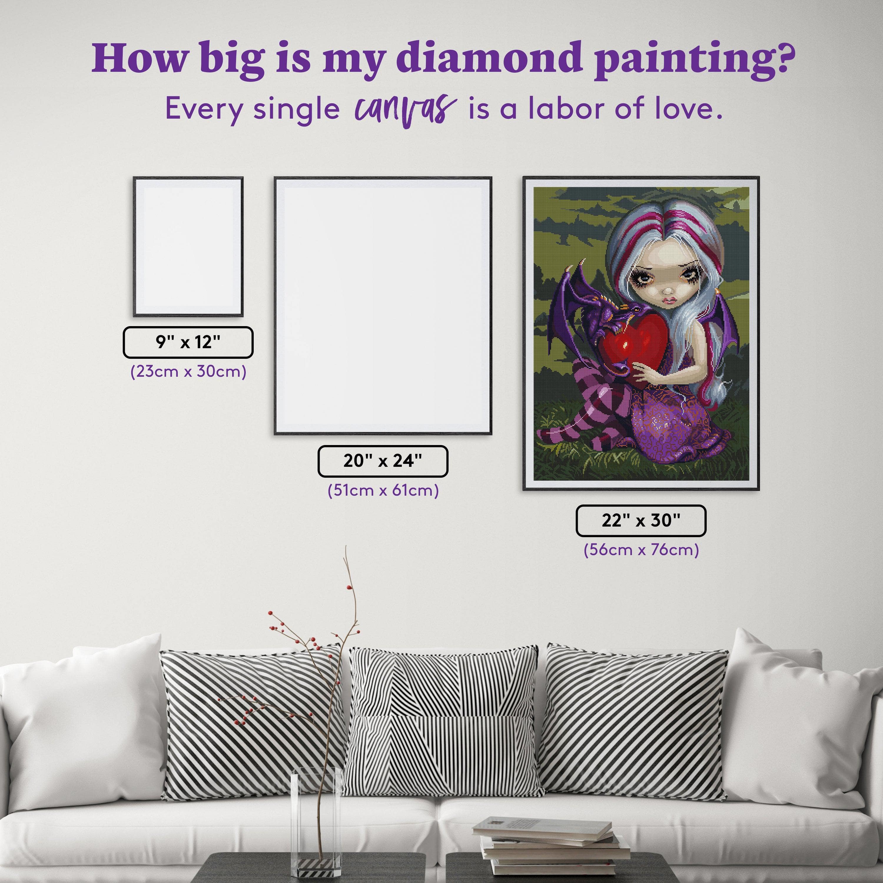 Diamond Art Club 30 x 20 Dragon Attack Painting Kit