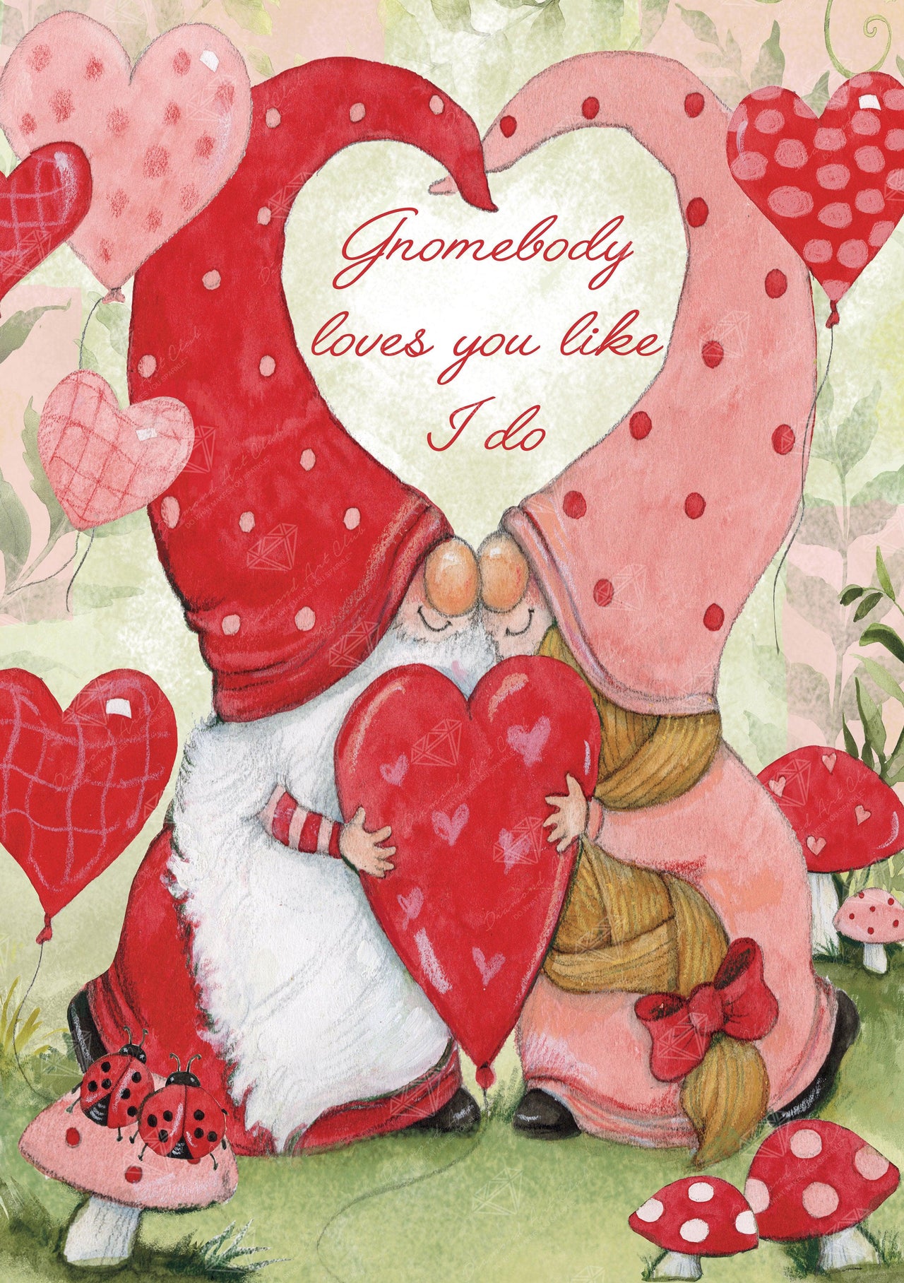 Diamond Painting - Full Round - Valentines Day Gnome (30*30cm