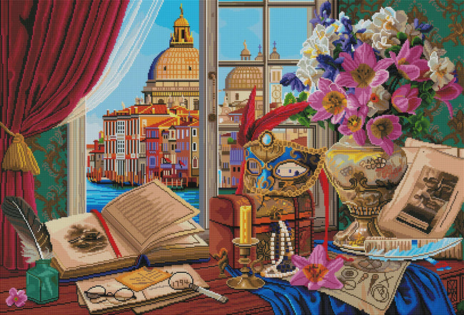 Diamond Painting Venice Still Life 40.5" x 27.6″ (103cm x 70cm) / Square with 67 Colors including 3 ABs / 113,017