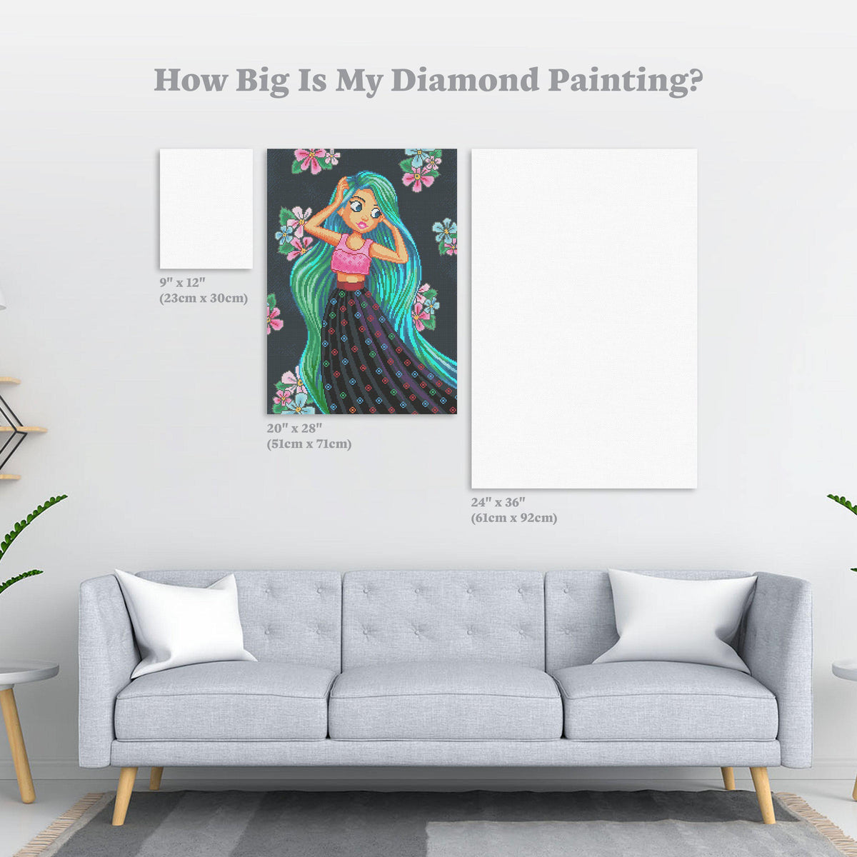 Diamond Painting Vera 20" x 28″ (51cm x 71cm) / Round With 36 Colors Including 2 ABs