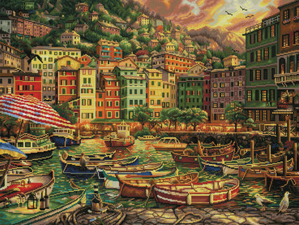 Diamond Painting Vibrant Italy 36.6" x 27.6″ (93cm x 70cm) / Square with 53 Colors including 2 ABs / 102,213
