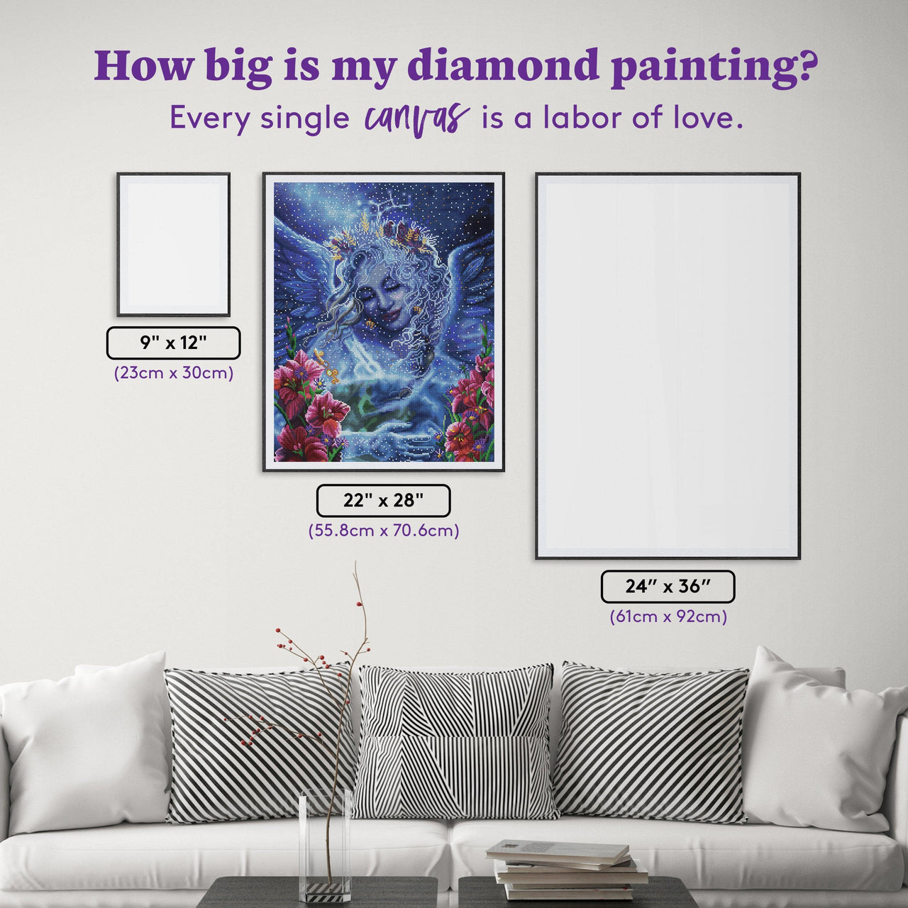 Diamond Painting Virgo – DD 22" x 28" (55.8cm x 70.6cm) / Round With 66 Colors Including 4 ABs and 1 Electro Diamonds / 50,148