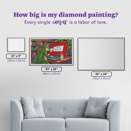Diamond Painting Virus Detected 33" x 20″ (84cm x 51cm) / Round with 44 Colors including 4 ABs / 54,119