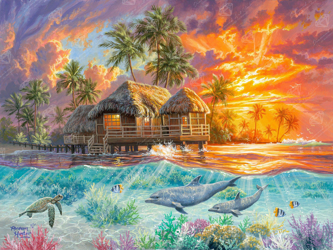 Diamond Painting Weekend In Paradise 36.6" x 27.6″ (93cm x 70cm) / Square with 63 Colors including 4 ABs / 102,213