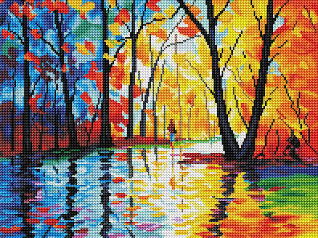 Diamond Painting Wet Night 16.5″ x 22.0″ (42cm x 56cm) / Round With 38 Colors Including 2 ABs / 29,304