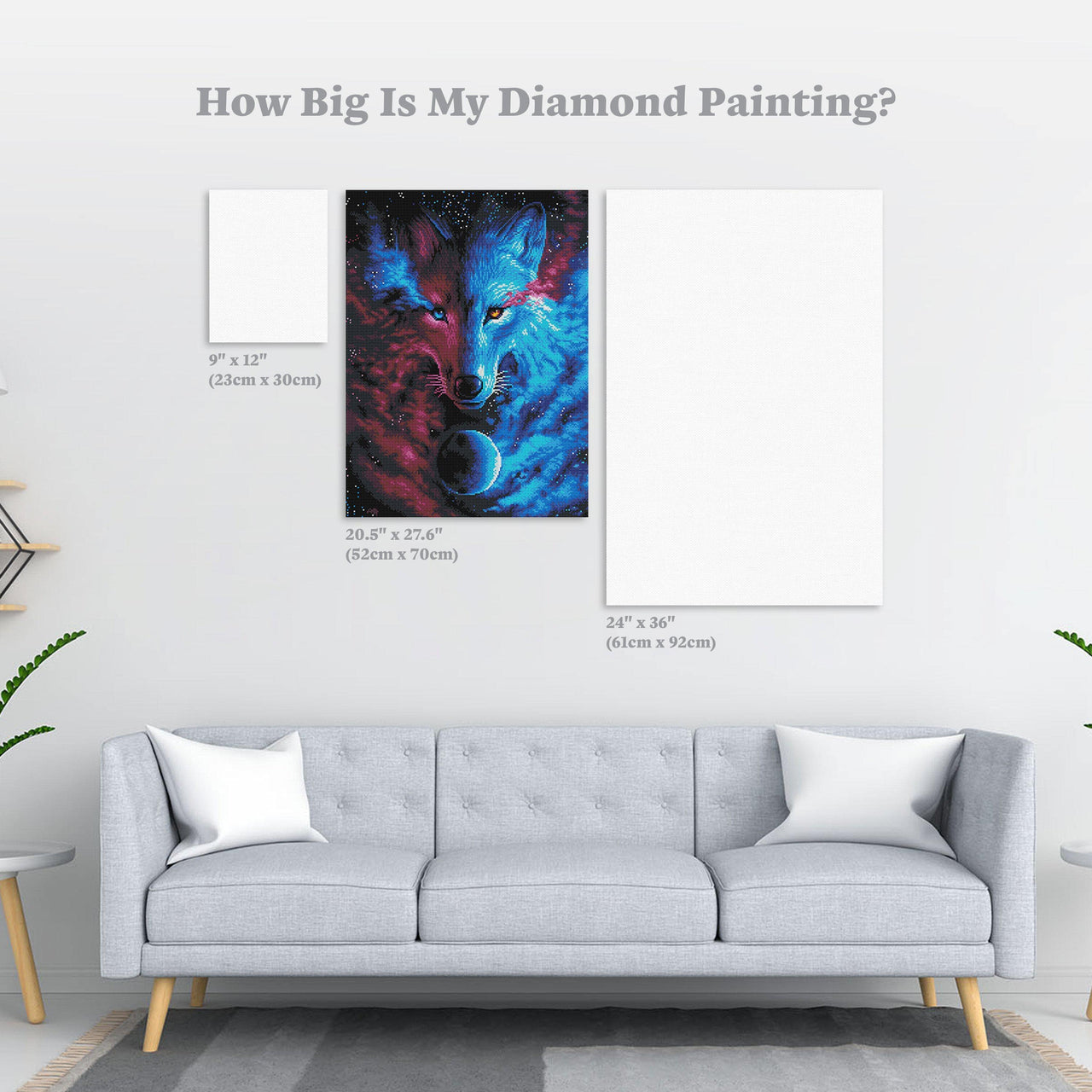 Diamond Painting Where Light and Dark Meet 20.5″ x 27.6″ (52cm x 70cm) / Round With 19 Colors Including 1 AB / 45,633