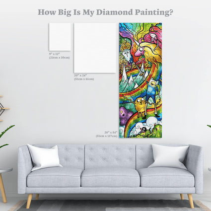 Diamond Painting Where the Fun Never Ends 20" x 54″ (51cm x 137cm) / Round with 55 Colors including 2 ABs / 87,478
