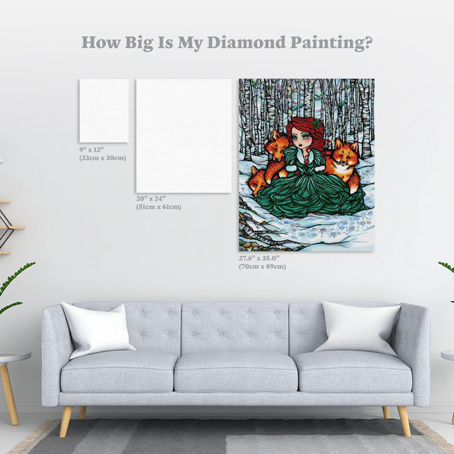 Diamond Painting Whimsical Winter 27.6" x 35″ (70cm x 89cm) / Square with 45 Colors including 2 ABs / 97,775