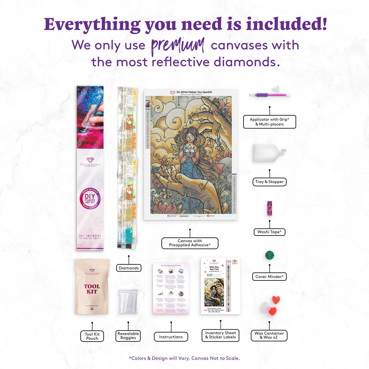 Diamond Painting Who You Say I am 18.5″ x 26.8″ (47cm x 68cm) / Round With 35 Colors Including 1 AB / 40,006
