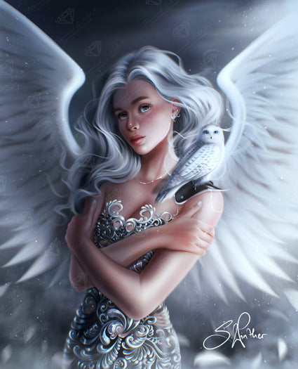 Diamond Painting Winged Princess 22" x 27" (56cm x 69cm) / Square with 26 Colors including 2 ABs / 60,333