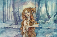 Diamond Painting Winter Fox 42.1" x 27.6″ (107cm x 70cm) / Square With 52 Colors Including 4 ABs / 117,448