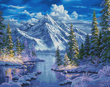 Diamond Painting Winter Solace 34.7" x 27.6″ (88cm x 70cm) / Square with 37 Colors including 3 ABs / 96,673