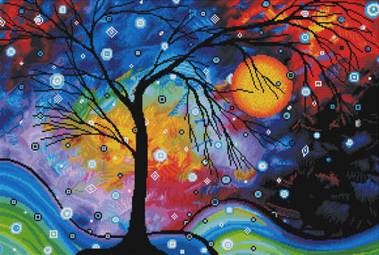 Diamond Painting Winter Sparkle 21.7" x 32.3″ (55cm x 82cm) / Round With 45 Colors Including 2 ABs / 56,550