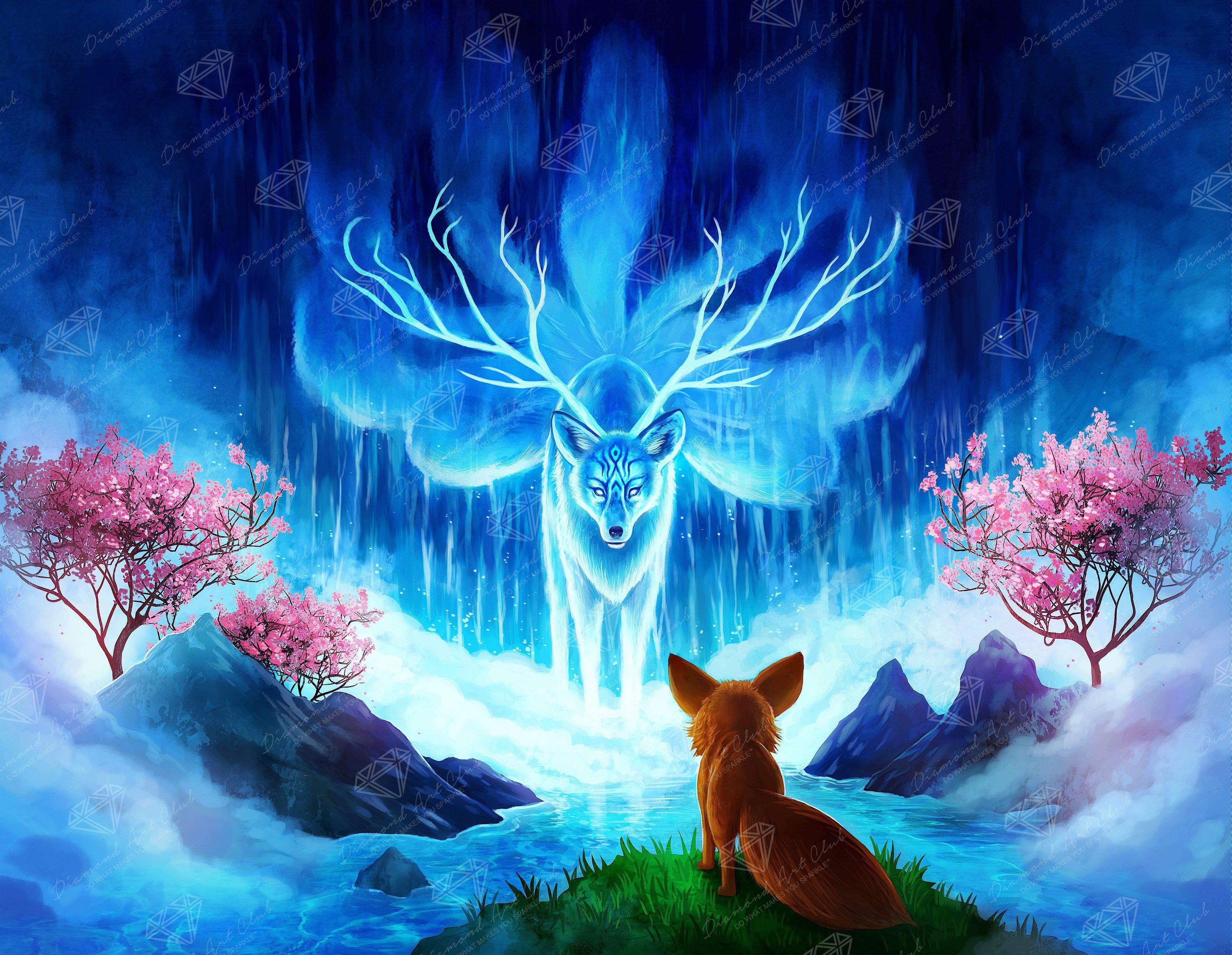 Fantasy Blue Wolf - Diamond Paintings 