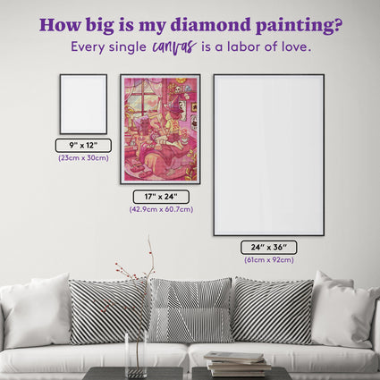 Diamond Painting Witch Bedroom 17" x 24" (42.9cm x 60.7cm) / Square With 60 Colors Including 3 ABs / 41,968
