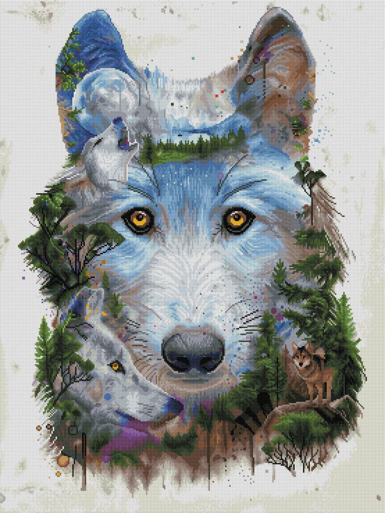 Diamond Painting Wolf Pack 27.6" x 36.6" (70cm x 93cm) / Square With 56 Colors Including 4 ABs / 102,213