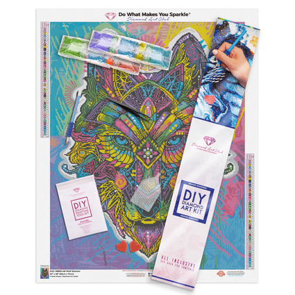 Diamond Painting Wolf Shaman 22" x 28" (56cm x 71cm) / Square With 49 Colors Including 4 ABs / 62,101