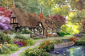 Diamond Painting Woodland Walk Cottage 41.3" x 27.6″ (105cm x 70cm) / Square with 60 Colors including 2 ABs / 115,230