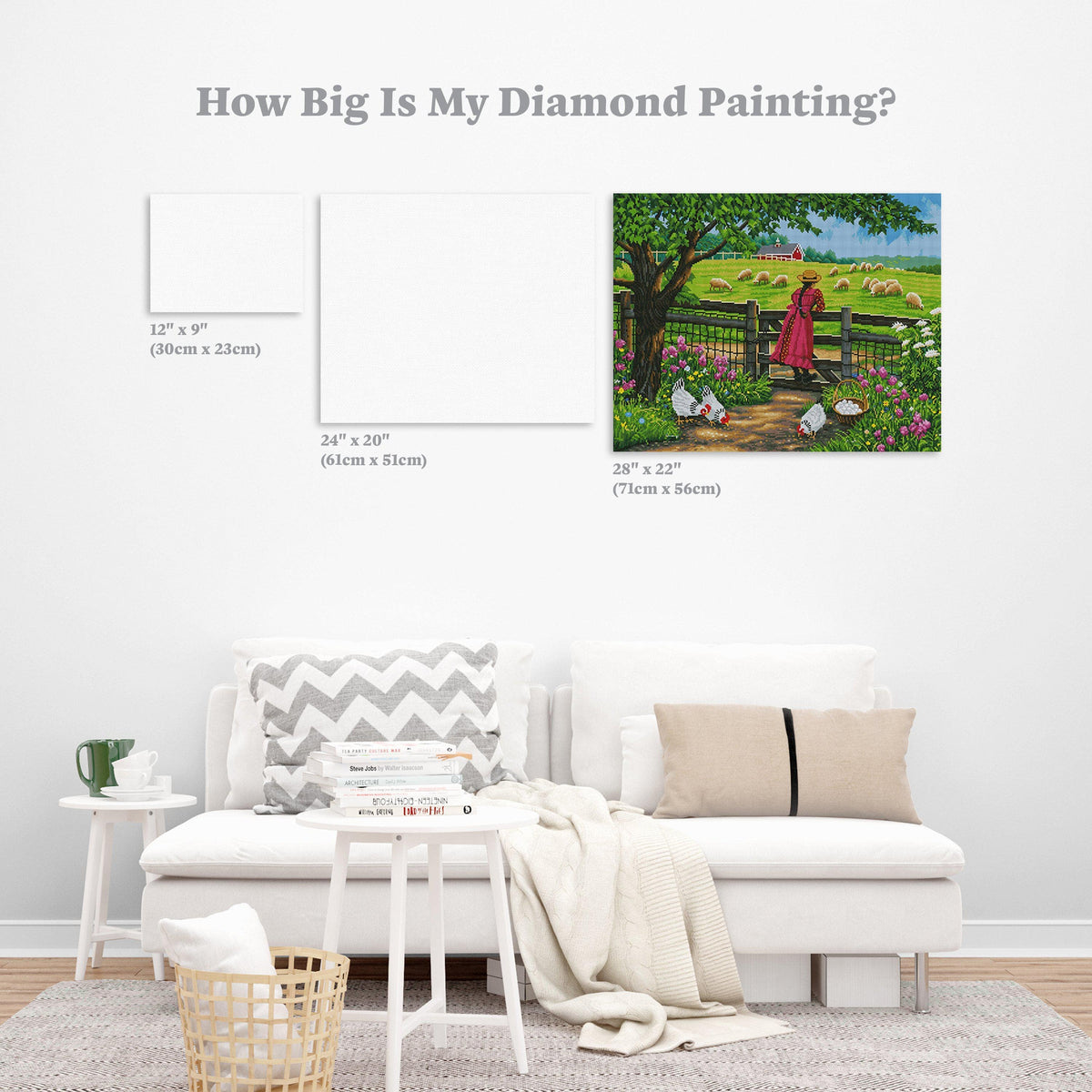 Diamond Painting Wool Gathering 28" x 22″ (71cm x 56cm) / Square with 50 Colors including 3 ABs / 68,947