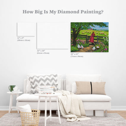 Diamond Painting Wool Gathering 28" x 22″ (71cm x 56cm) / Square with 50 Colors including 3 ABs / 68,947