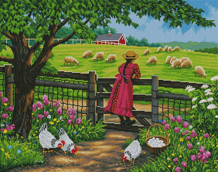 Diamond Painting Wool Gathering 28" x 22″ (71cm x 56cm) / Square with 50 Colors including 3 ABs / 68,947