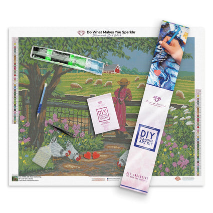 Diamond Painting Wool Gathering 28" x 22″ (71cm x 56cm) / Square with 50 Colors including 3 ABs / 68,947