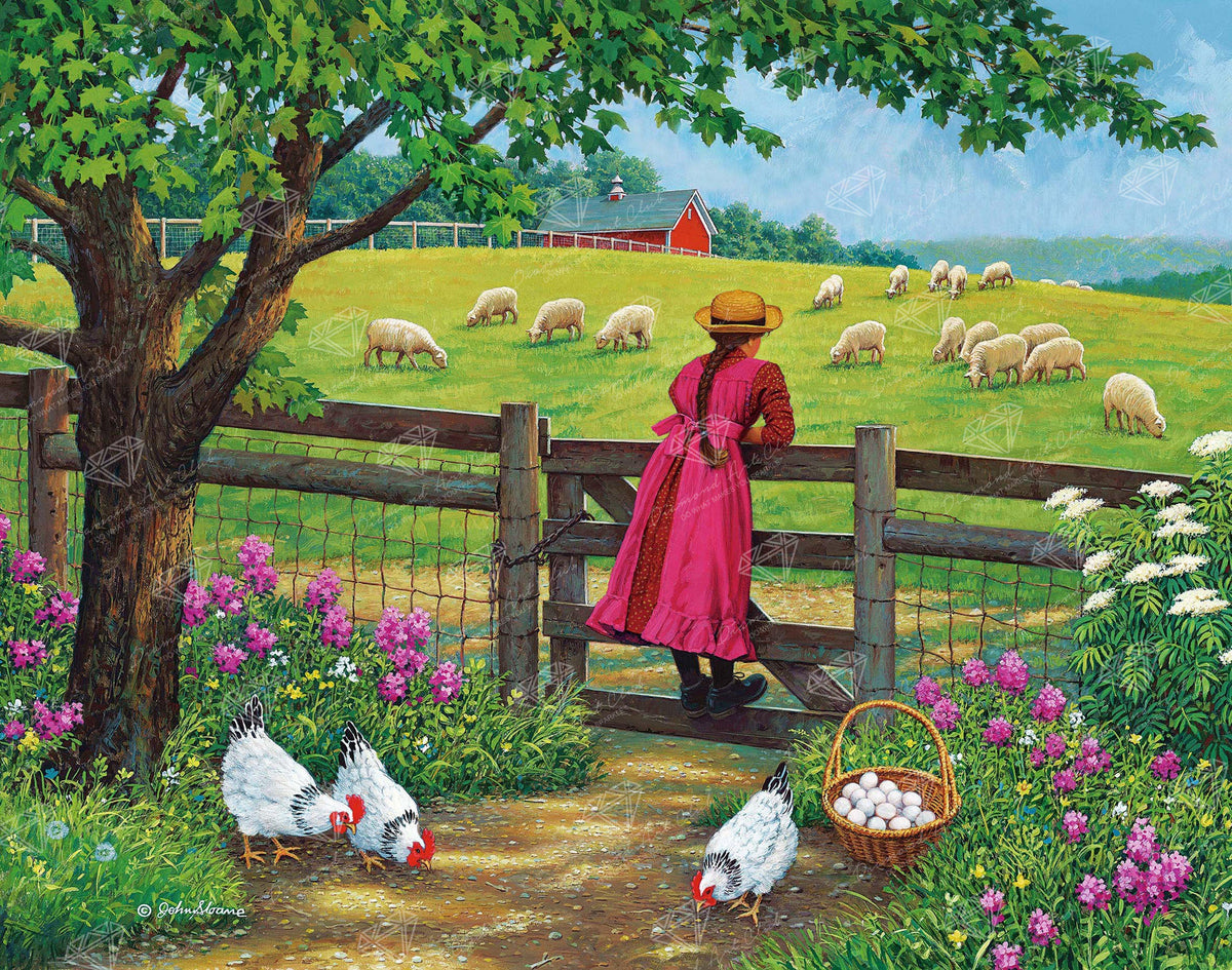 Diamond Painting Wool Gathering 28" x 22″ (71cm x 56cm) / Square with 50 Colors including 3 ABs / 68,947