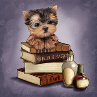 Diamond Painting Yorkie & Magic Books 22" x 22″ (56cm x 56cm) / Square with 38 Colors including 2 ABs / 18,546