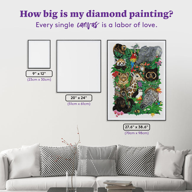 Diamond Painting Young and Wild 27.6" x 38.6" (70cm x 98cm) / Square with 60 Colors including 5 ABs / 110,433