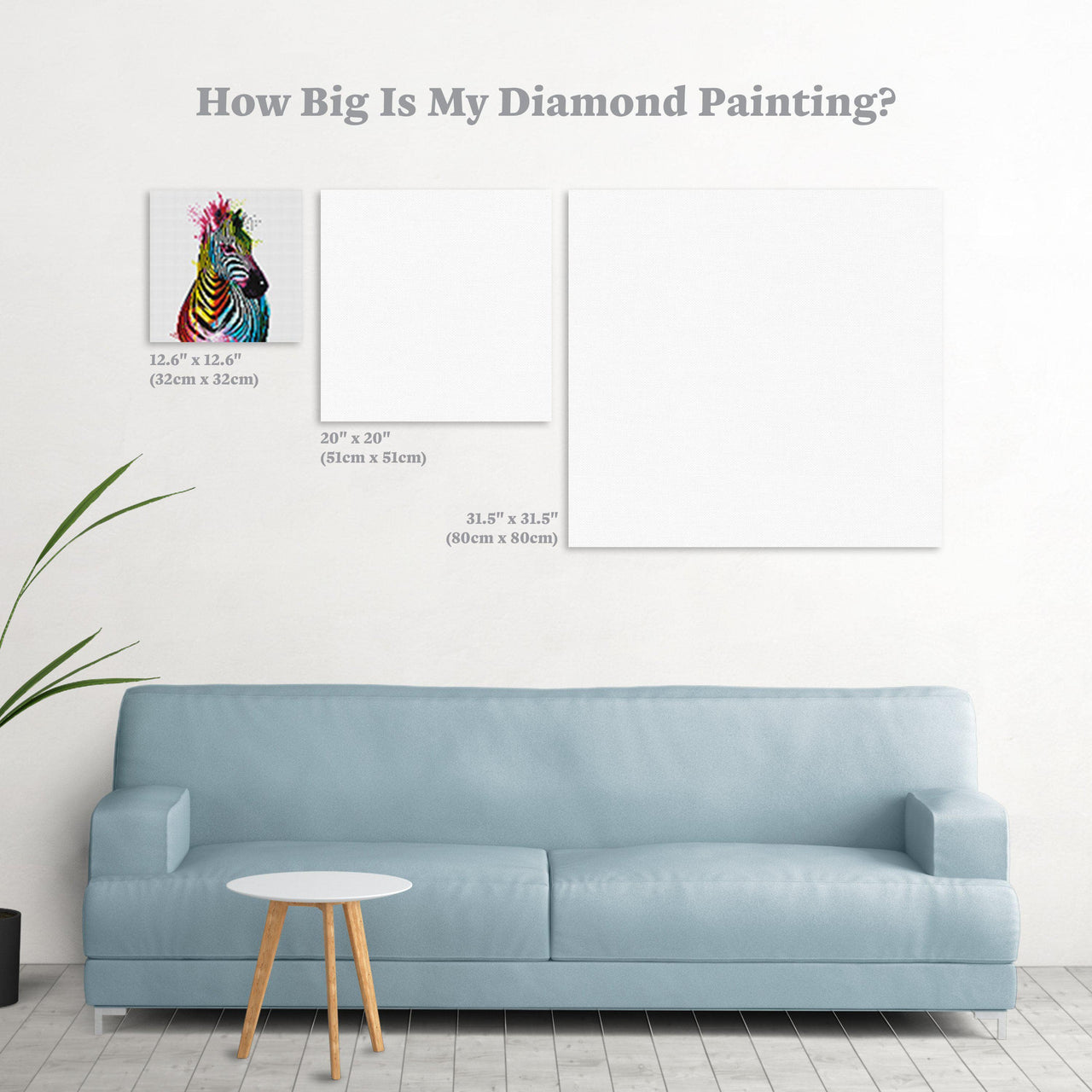 Diamond Painting Zebra Pop 12.6″ x 12.6″ (32cm x 32cm) / Round With 30 Colors including 1 AB / 12,769